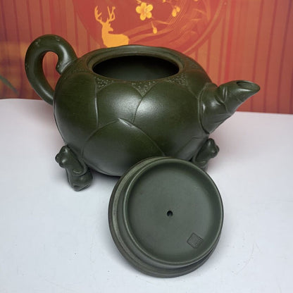Vintage Chinese Yixing Purple Clay Teapot Zisha Ceramic Frog Lotus Teaware Nice