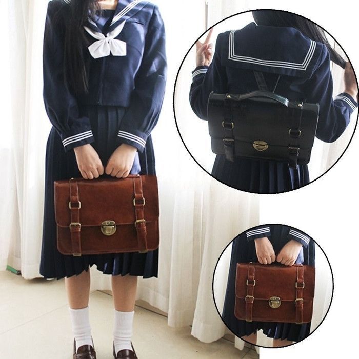 Vintage Japanese JK Uniform Shoulder Bag School Bookbag Backpack Cosplay Handbag