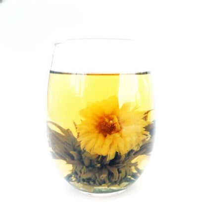 Ai Xin Feng Xian Blooming tea Silver Needle Jasmine Tropaeolum Marigold 20pcs