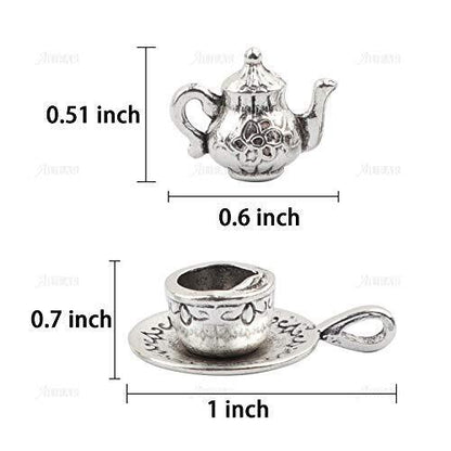 AUEAR, 40 Pack Teapot Tea Cup Charm Pendant Coffee Mug Charms for