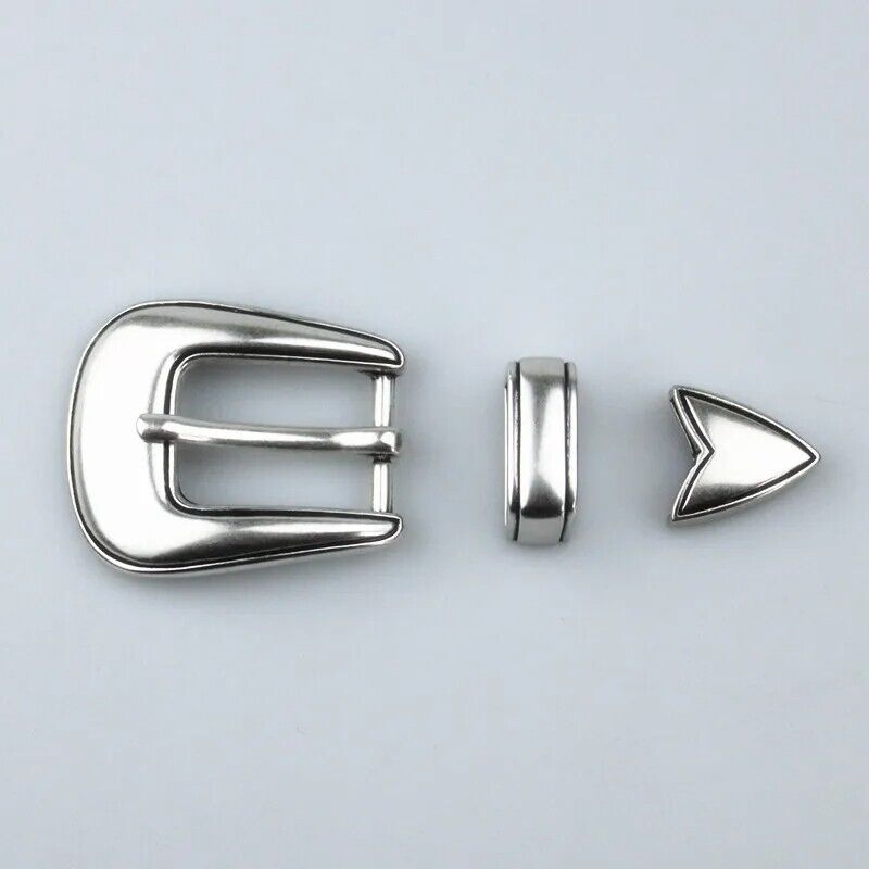 Belt Buckle 3Pcs Zinc Alloy Silver DIY Classic Leathercraft Hardware Tools 3/4''