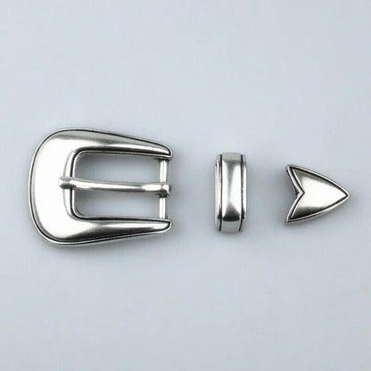 Belt Buckle 3Pcs Zinc Alloy Silver DIY Classic Leathercraft Hardware Tools 3/4''