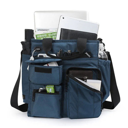 Men Bag Hole Shoulder Crossbody Bag Oxford Travel Handbag Storage Bags