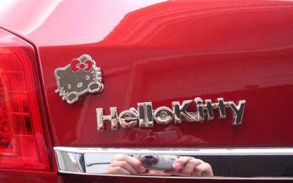 3D Hello kitty Decal Emblem 3M Metal Hello Kitty Auto Car Sticker Chrome Finish