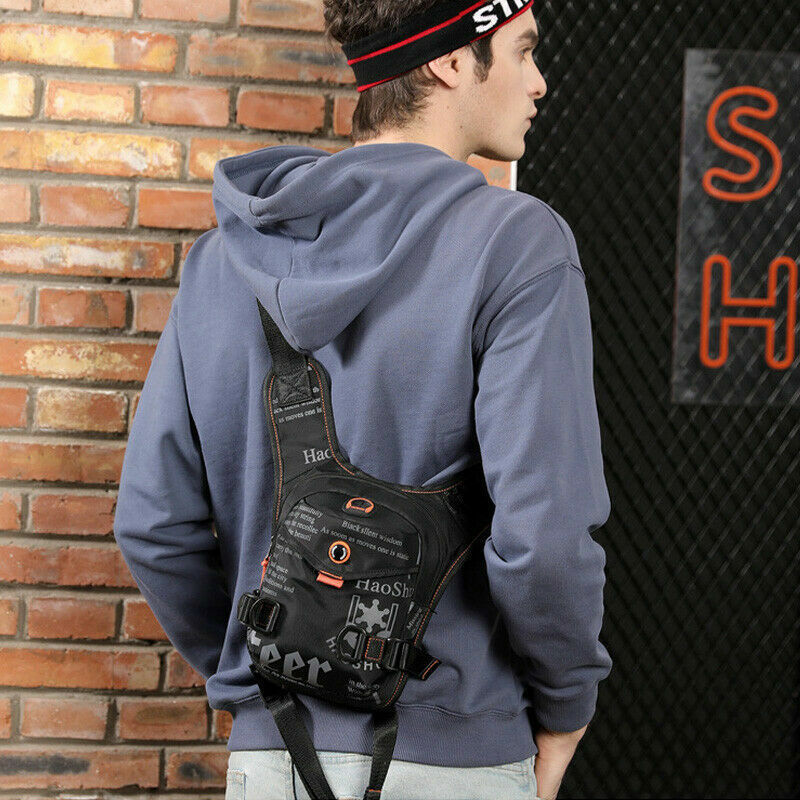 Men Nylon Leg Bags Belt Bag Pack Boys Travel Riding Crossbody Shoulder Bags