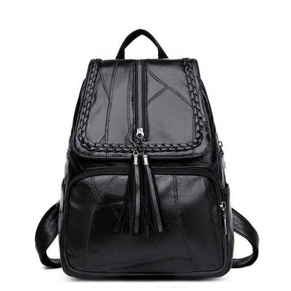 Women's Simple Backpack Travel Soft PU Leather Handbag Shoulder Bags Women Girls