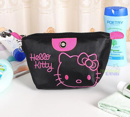 Cute Women Girls Pencil Pen Case Cosmetic Makeup Bag Accessory Organizer Black
