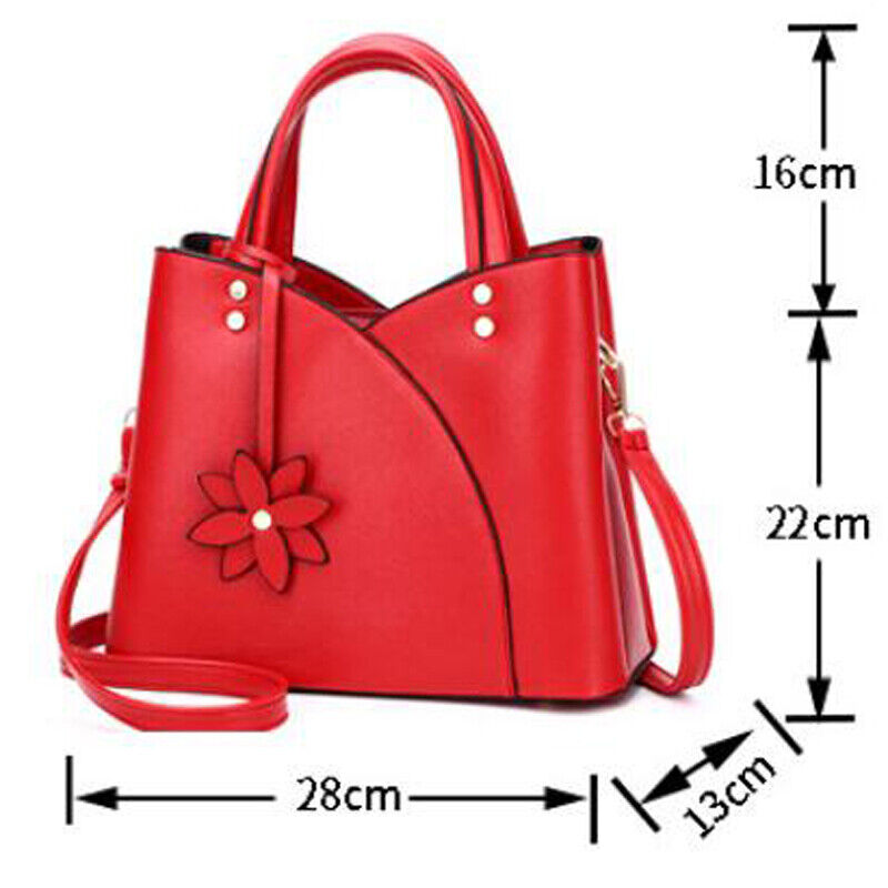 Womens Ladies PU Leather Handbag Shoulder Purse Messenger Satchel Crossbody Tote
