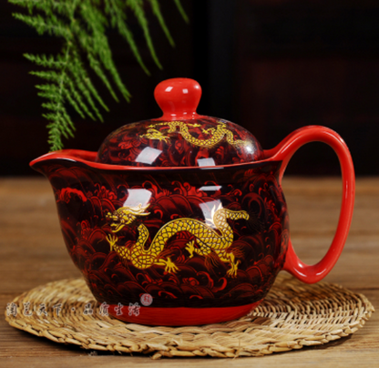 NEW Chinese Dragon Ceramic Porcelain Tea Cup Coffee Mug with Infuser&lid&saucer