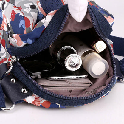 Women Shoulder Messenger printing Bag Nylon Oxford Lightweight Zipper