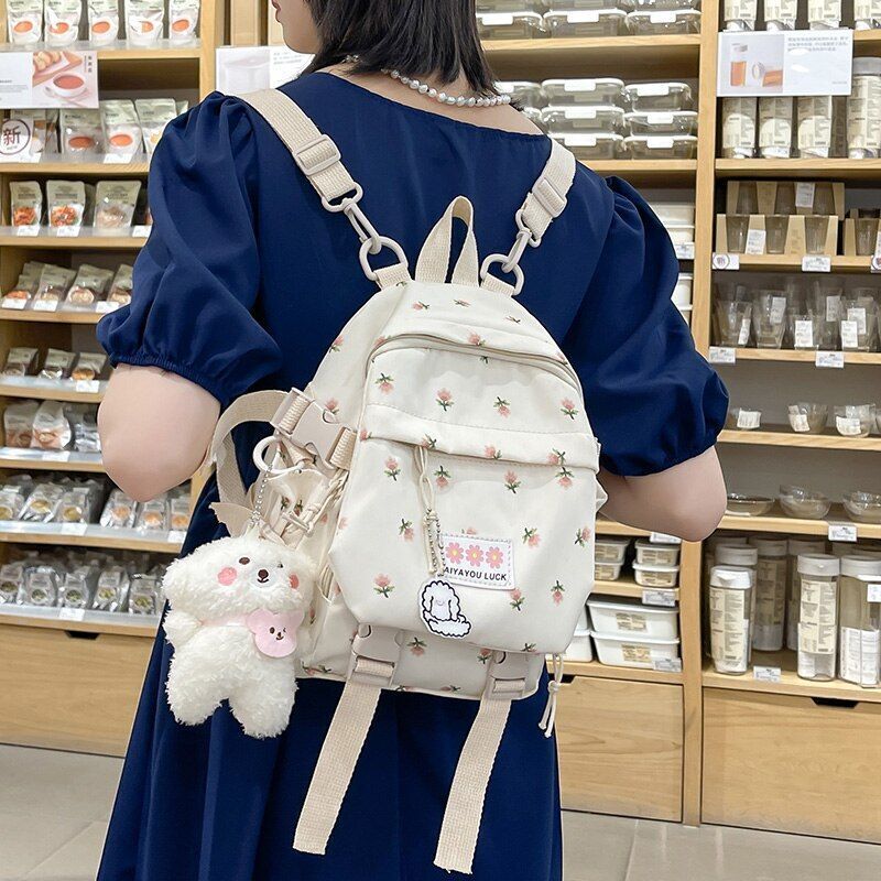 Small Backpack Schoolbag Fashion Nylon Traveling Schoolbag Mini Bags Pink Blue