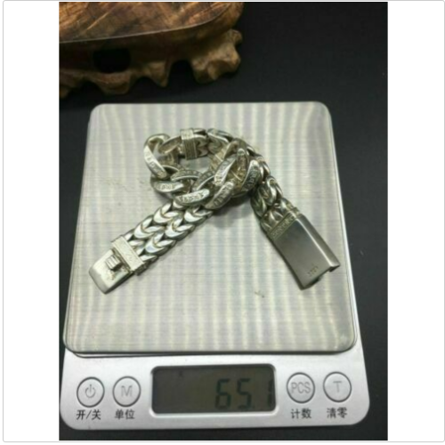 Asian old miao silver hand cast cool statue bracelet jewel giftAsian old miao si