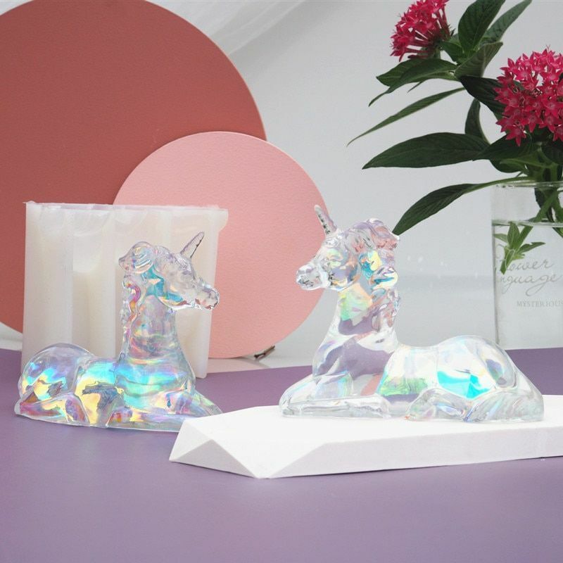 3D Large Unicorn Mold 10.2x12.6x5cm Silicone Animal Epoxy Resin DIY Art Supplies