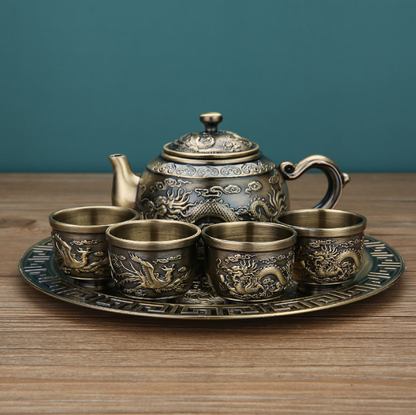 High grade retro bronze tea set creative kungfu tea set