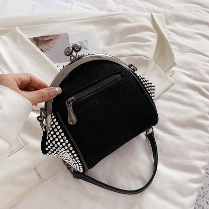 Crossbody Bags Women Rivet Evening Clutch Purse Ladies Black Chains Shoulder Bag