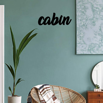Cabin Word Metal Wall Art | 13" Long X 5" Wide