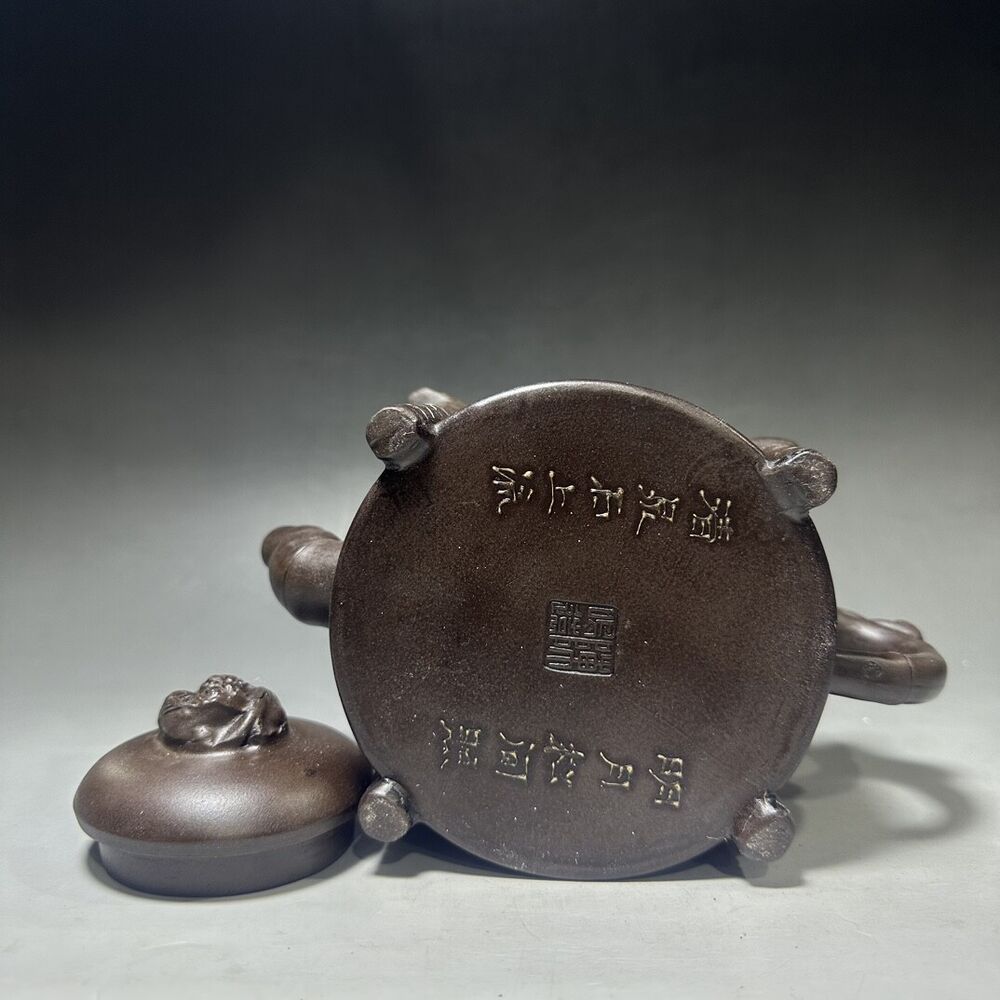 vintage chinese yixing purple clay teapot zisha ceremony carving Collectible art