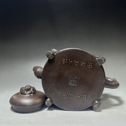 vintage chinese yixing purple clay teapot zisha ceremony carving Collectible art