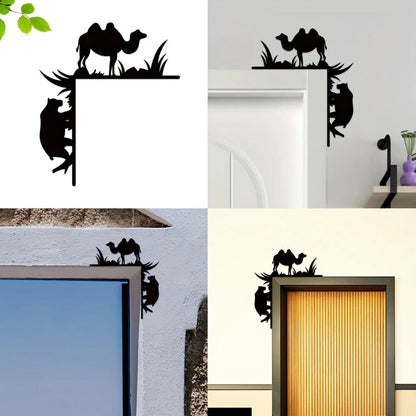 1pc Metal Camel And Bear Decorative Wall Stickers Door Corner Decorations Door