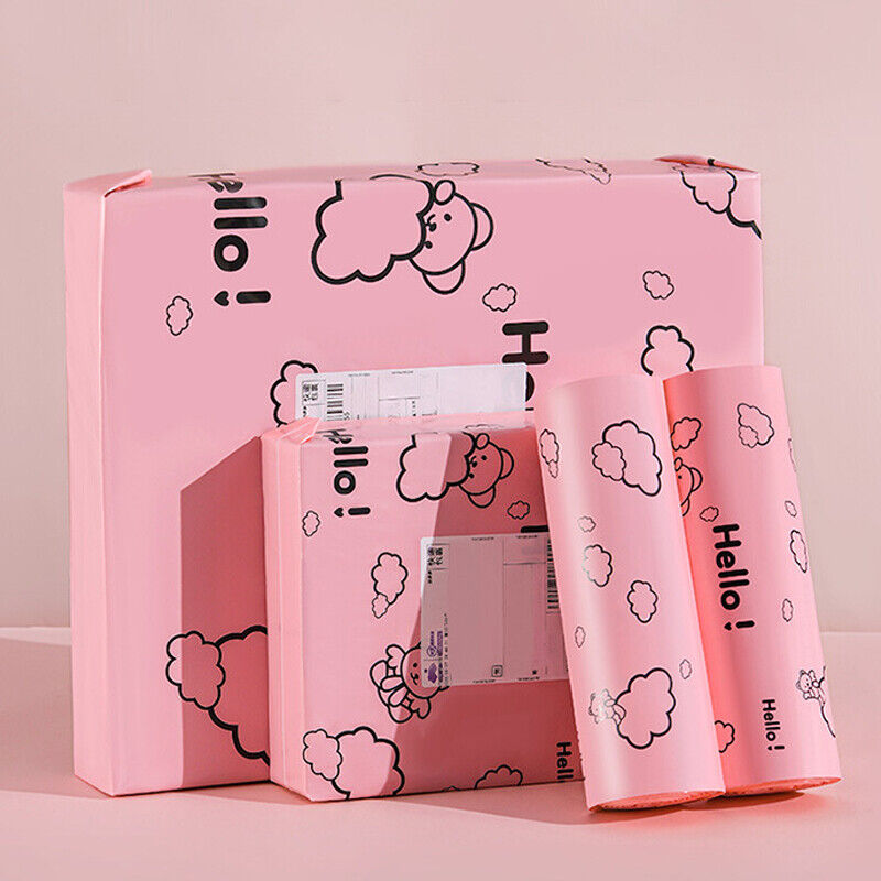 10Pcs Courier Bag Envelope Packaging Bags Pink Waterproof Self Adhesive Seal Bag