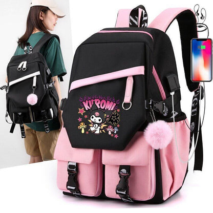 Kuromi Fashion Backpack Shoulder Bags School Students Bags Cinnamoroll Backpacks