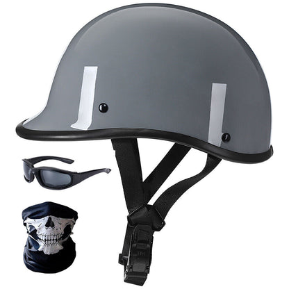 DOT Retro Style Open Face Helmet Vintage Shell for Motorcycle Riders Men Gift