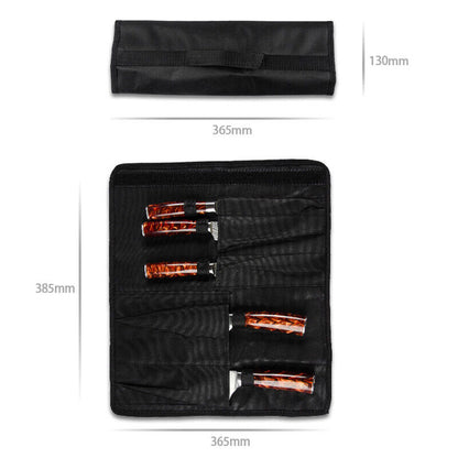 Chefs 5pcs Knife Storage Bag Black Oxford Knives Organizer Storage Roll Bags US