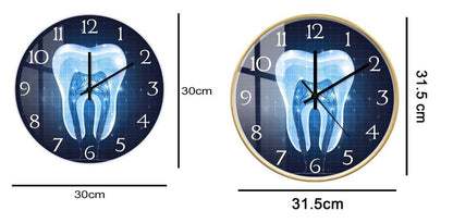 Wall Clocks Blue Dental Clinic Office Tooth Section Anatomy Quartz Watch 30x30cm