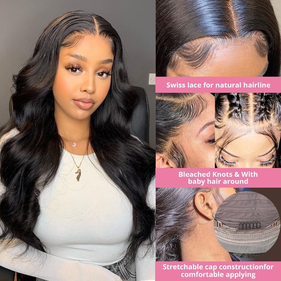 360 Lace Front Human Hair Wigs Body Lace Frontal Wig Brazilian Wave Black Women