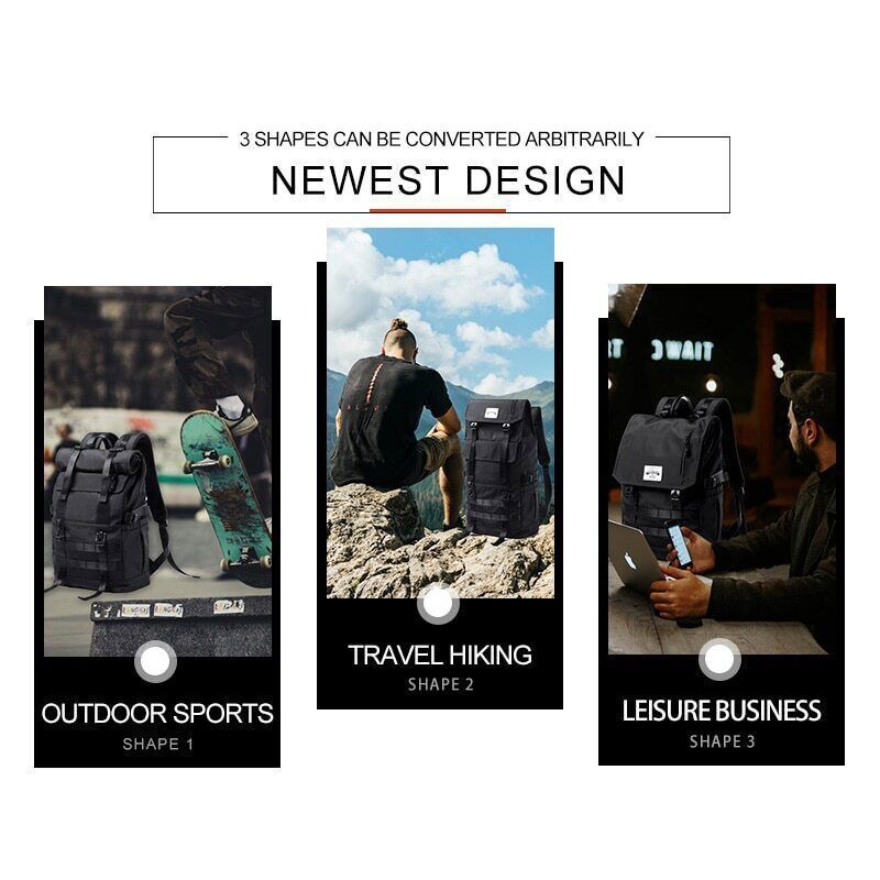 3 in 1 Convertible Travel Backpack Men Women 17inch Backpack Teen School Bag