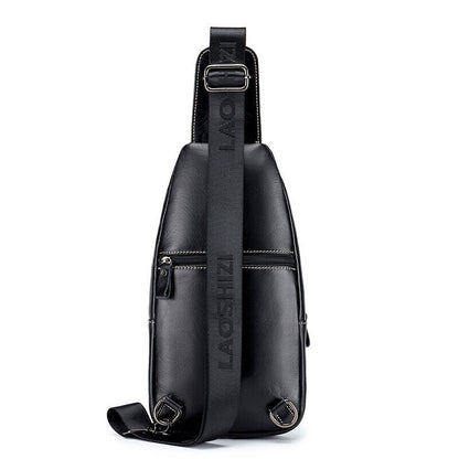 Men's Sling Backpack,100% Genuine Leather Chest bag Crossbody Bag Shoulder Bag