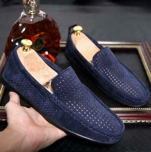 Leather Driving Mens Summer breathable Hollow Out Loafer Slip On Casual Shoes @