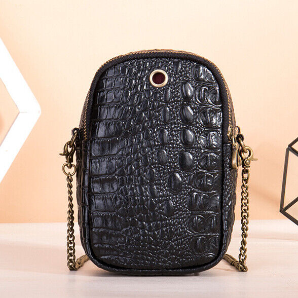 Designer Real Leather Sling Shoulder Bag mobile phone Bag, Double Zipper Bags