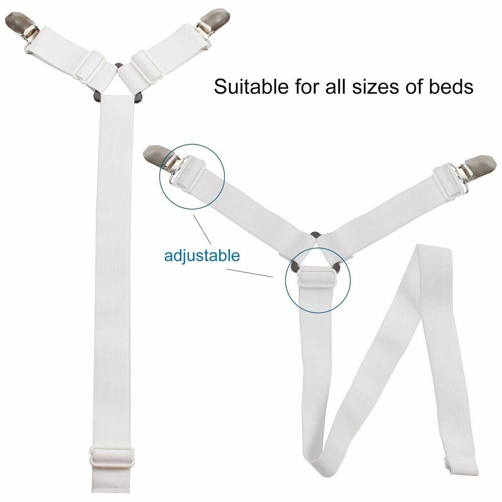 3 Way 6 Sides Bed Sheet Clips Gripper Fastener Suspender Elastic Mattress Holder