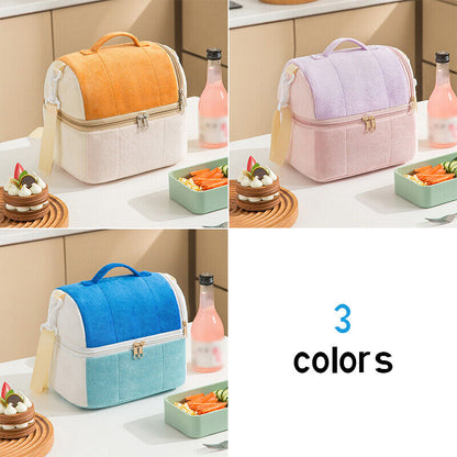 Large Thermal Insulated Lunch Bag Cool Bag Adult Kids Picnic Food Storage Box
