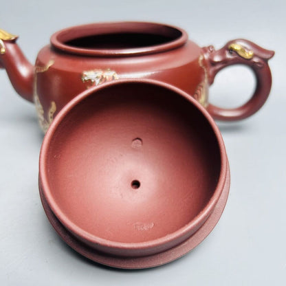 Chinese Yixing Purple Clay Teapot Zisha Ceremony Painted Tiger Nice Tea Set Rare