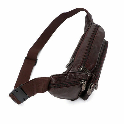 Leather Waist Bag men Waist Pack Waist Bag Pack Belt Bag Men Chain Waist Bag