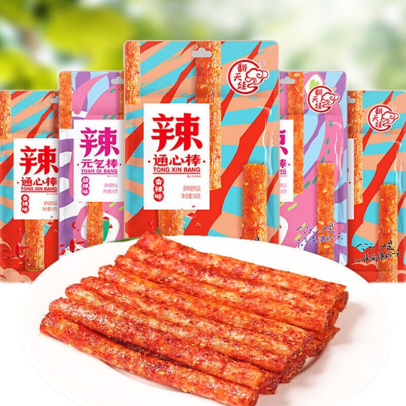 爆辣通心棒元气棒辣条经典麻辣零食特产 2pcs Hot Spicy Sticks Classic Spicy Leisure Snacks Specialty