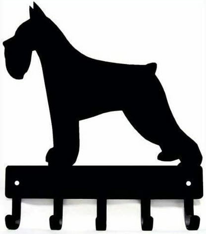 Miniature Schnauzer Dog-Key Hooks & Keychain Holder-6 inch/9 inch Metal Wall Art