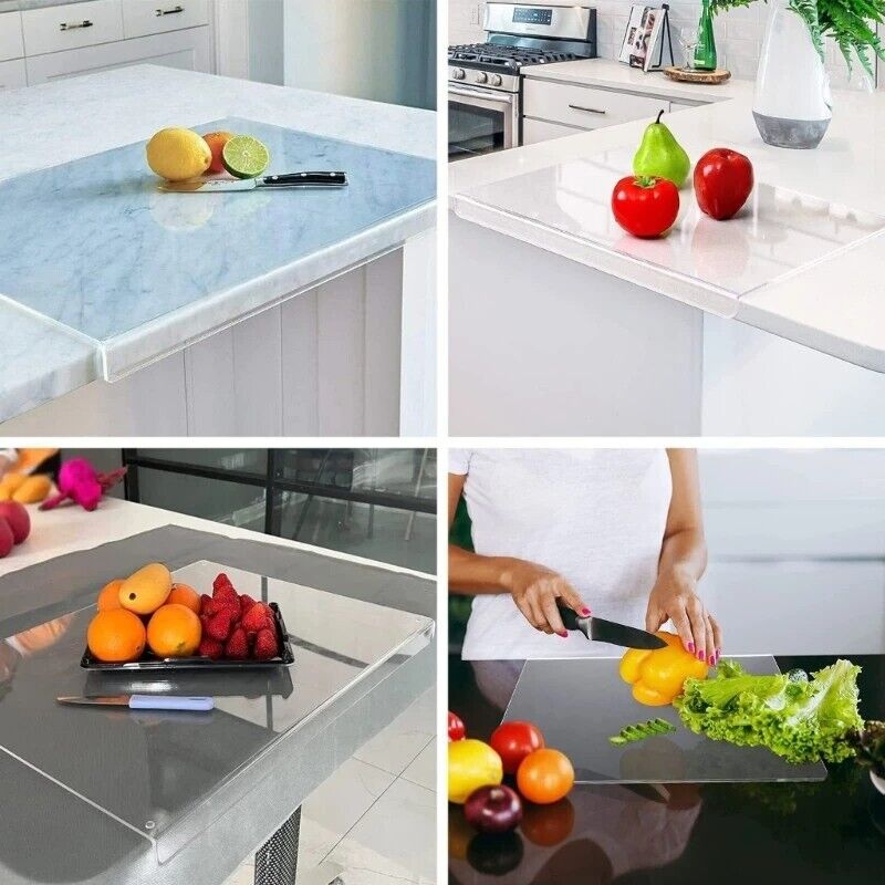 Chopping Block Clear Acrylic Cutting Board Non Slip Design Vegetable Preparation