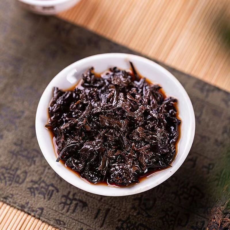 357g Yunnan Puerh Ripe Tea Cake Pu-erh Cooked Tea Glutinous Rice Pu'er Black Tea