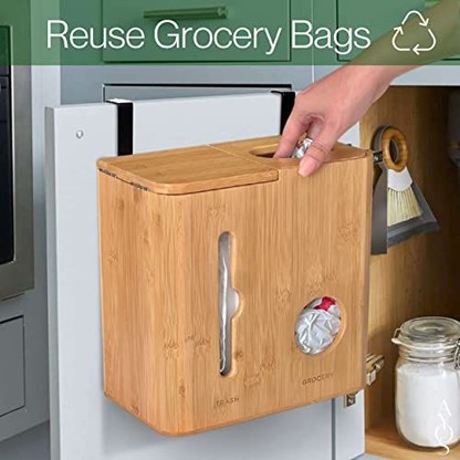 Ayos Grocery Bag Holder & Trash Dispenser - 2 in 1 - Standard, Natural