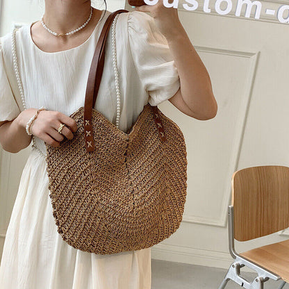 Weave Tote Bag Female Bohemian Shoulder Bags Women Handbags Lady Travel Bags
