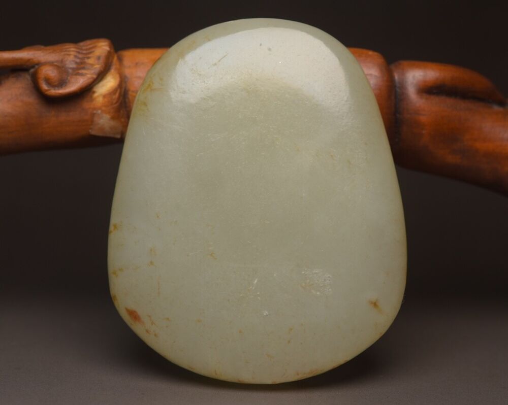 Chinese Natural Hetian Jade Carved Kwan Yin Statue Good Luck Pendant Jewelry Art