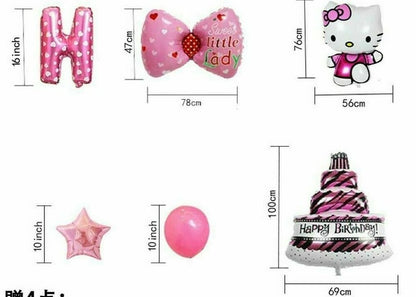 Hello Kitty Birthday Party Decorations Balloon Banner Cake Toppers Set