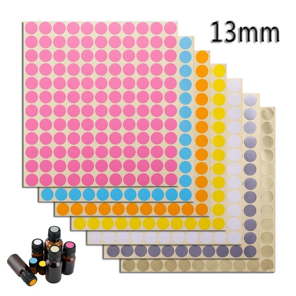 Paper Stickers 132Pcs Colorful Sheets Glass Essential Oil Bottle Caps Lid Labels