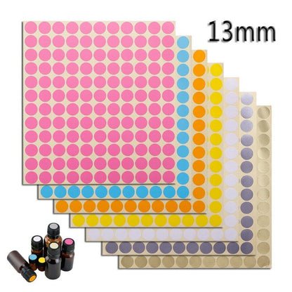 Paper Stickers 132Pcs Colorful Sheets Glass Essential Oil Bottle Caps Lid Labels