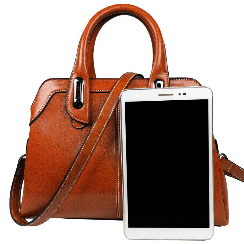 Oil Wax Leather Elegant Women's Handbags Tote Sling Shoulder Bag Crossbody Bag