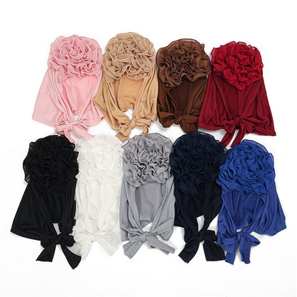 Beanie Turban Hat Pan Flower Hat Flower Hat Toe Cap Muslim Versatile Stretch
