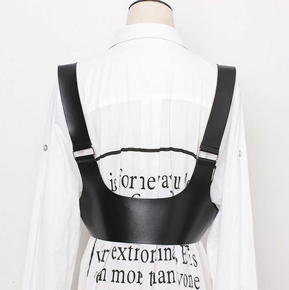 Women Personality Wide Straps Fashion Belt Unisex One Size Leather Black Buckles